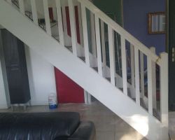 Escalier limon en plat droit avant et après